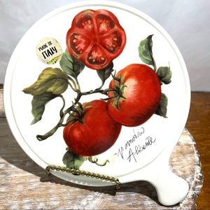 Ceramica White ceramic Trivet Tomatoes Fruit Italy
